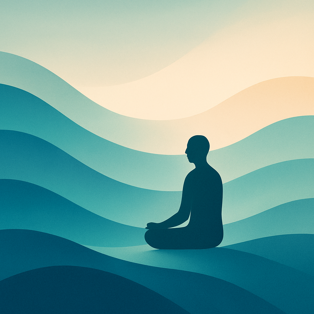 Calm illustration of a person sitting peacefully, representing emotional healing